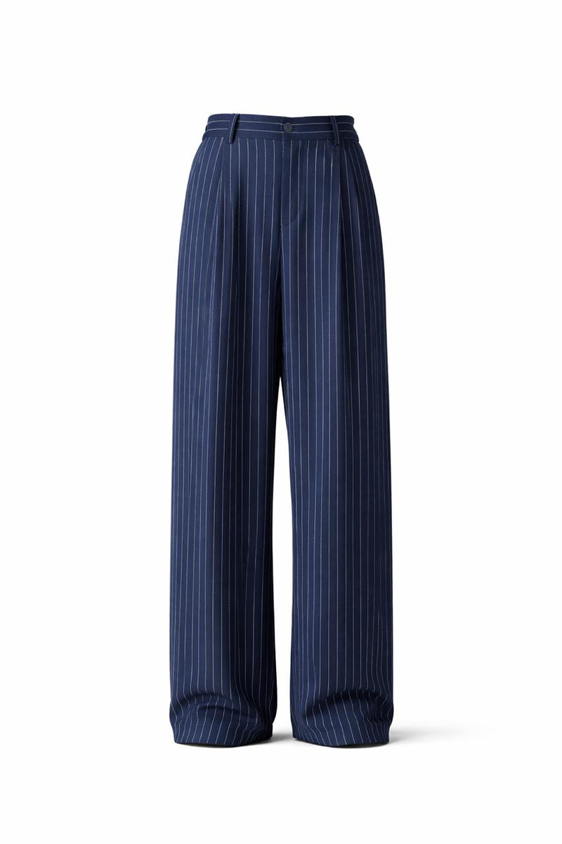 Linen striped Pleated Pants