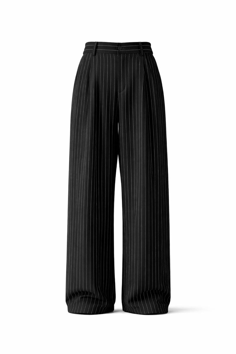 Linen striped Pleated Pants