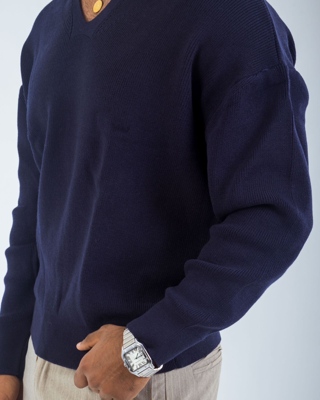 Tales Knitted  Navy Polo Sweater