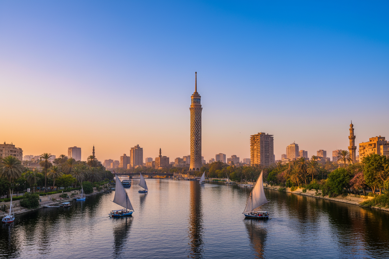 the nile and cairo tower
